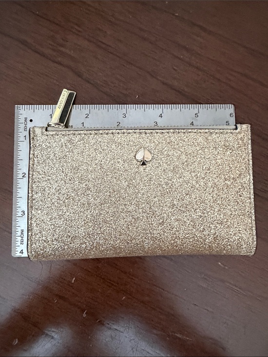 kate spade Handbags - kate spade Gold Glitter Zip Card Wallet